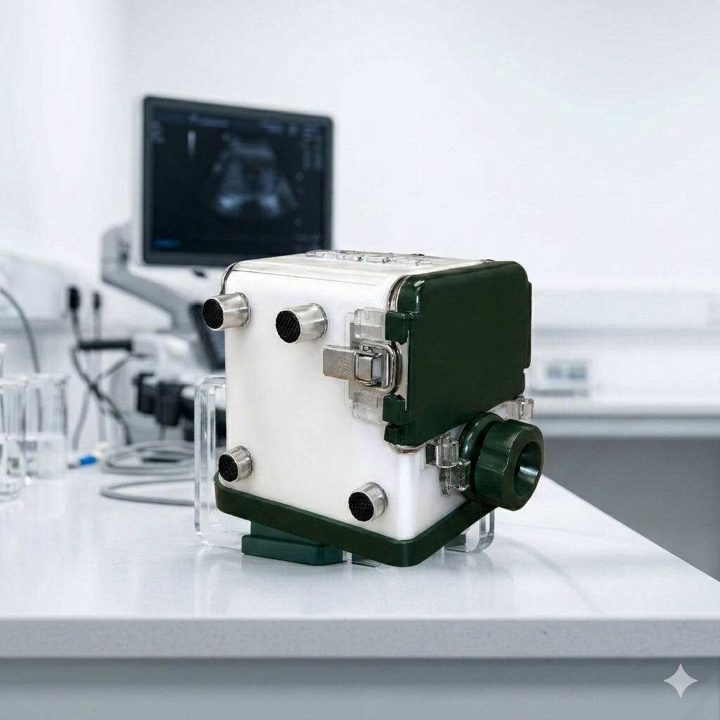 Yezitronix medical phantom with ultrasound probe